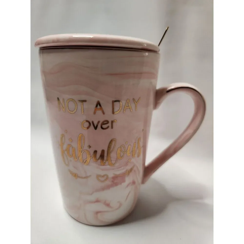 Not a day over fabulous Mug with Lid + Spoon